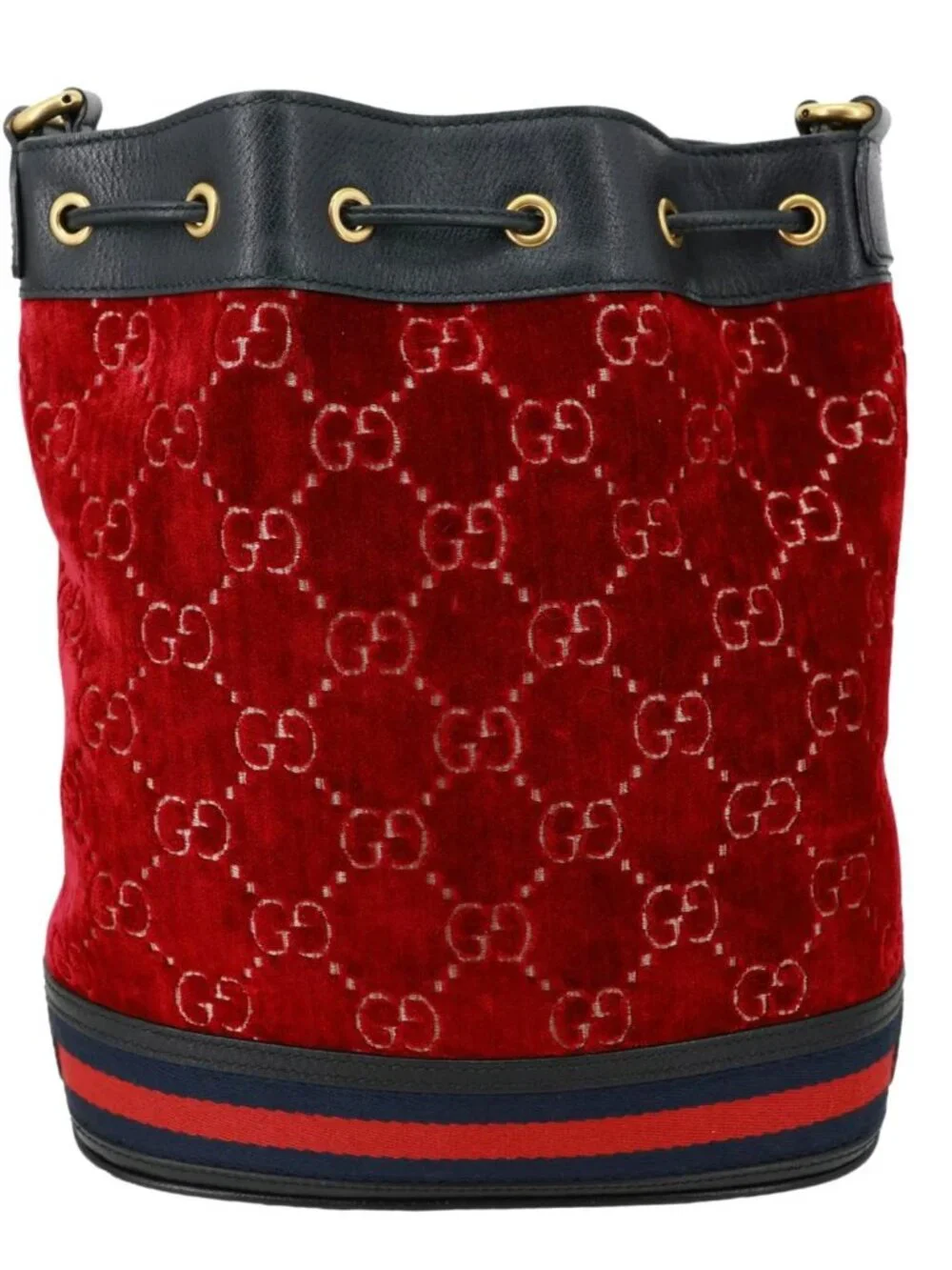 Gucci  GG Velvet Bucket Bag Red 574960